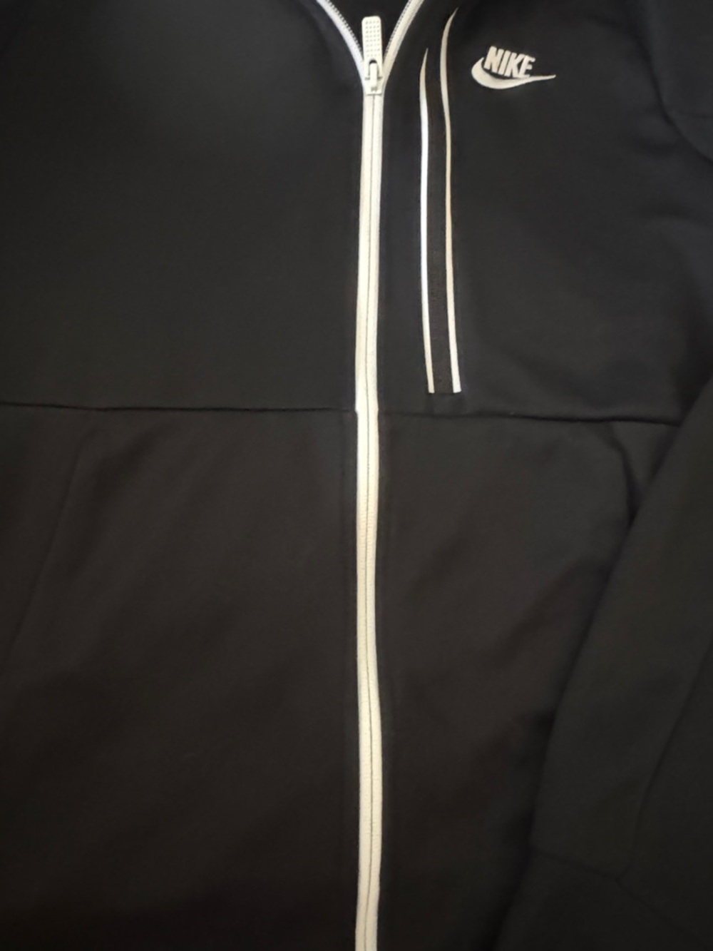 Nike Black Track Jacket with White Zip Details - Picture 4 of 7